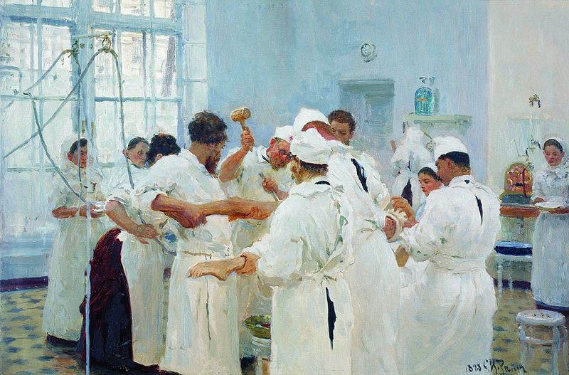 Ilya Repin The Surgeon Evgueni Vasilievich Pavlov in the Operating Theater oil painting image